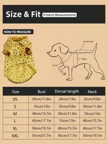 1pc Star Print Pet Shirt For Dog And Cat For Spring - Yellow - View 3