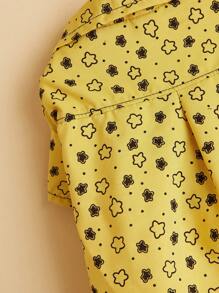 1pc Star Print Pet Shirt For Dog And Cat For Spring - Yellow - View 4