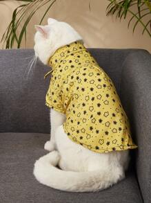 1pc Star Print Pet Shirt For Dog And Cat For Spring - Yellow - View 6