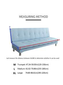 1pc Polyester Sofa Slipcover, Minimalist Ruffle Trim Stretch Sofa Slipcover For Living Room - Grey - View 4