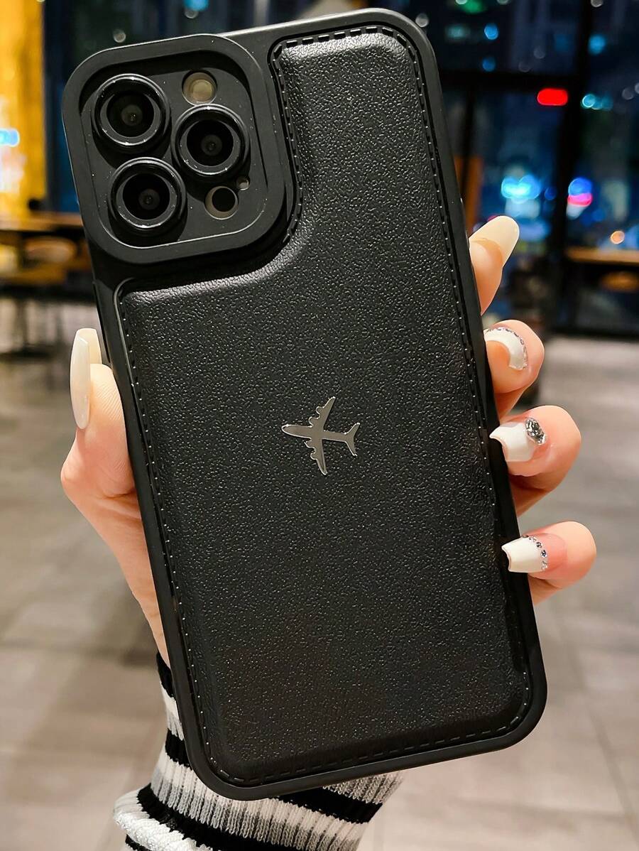 Airplane Pattern Phone Case - Black - View 1