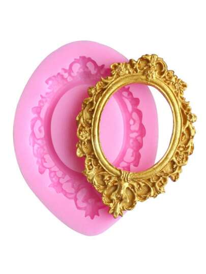 1pc Silicone Mold, Simple Pink Photo Frame Shaped DIY Silicone Mold For Craft