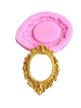 1pc Silicone Mold, Simple Pink Photo Frame Shaped DIY Silicone Mold For Craft