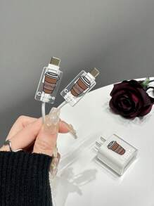 Bộ 3 nắp đậy đầu sạc & bảo vệ cáp dữ liệu họa tiết cà phê, tương thích với đầu sạc iPhone 20W - Nhiều màu - Xem 5