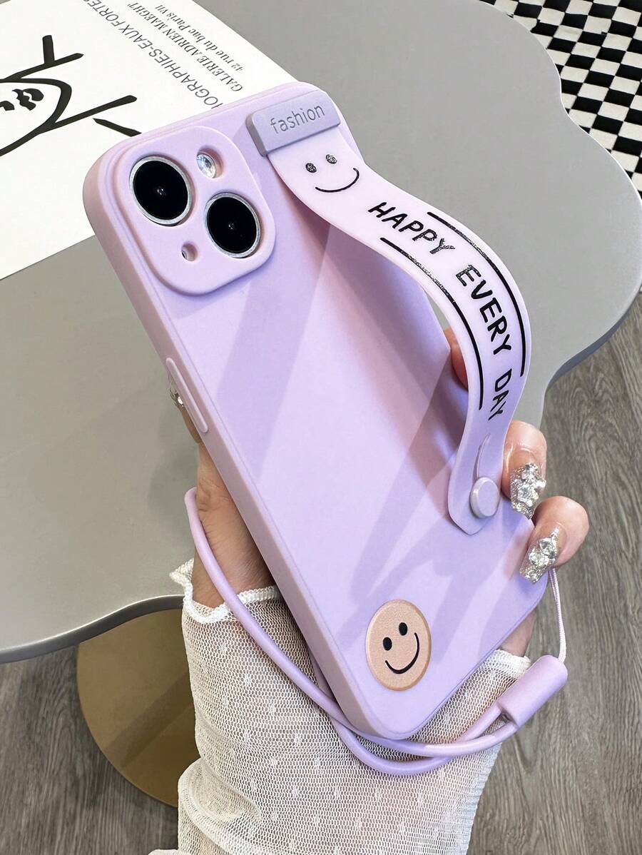 1入組TPU 腕帶手機殼，附支架功能，附掛繩，相容於Apple 型號- Iphone 15/15 Pro/15 Plus/15 Pro Max，三星型號- Galaxy A03s/a03core/a04/a12/a13/a14/ a21s/a22 /a23/a32/a33/a34/a50/a51/a52/a53/a54/a71/a72/a73/s20fe/s21/s21 Plus/s21 Ultra/s22/s22 Plus/s22 Ultra - 彩色 - 查看 1