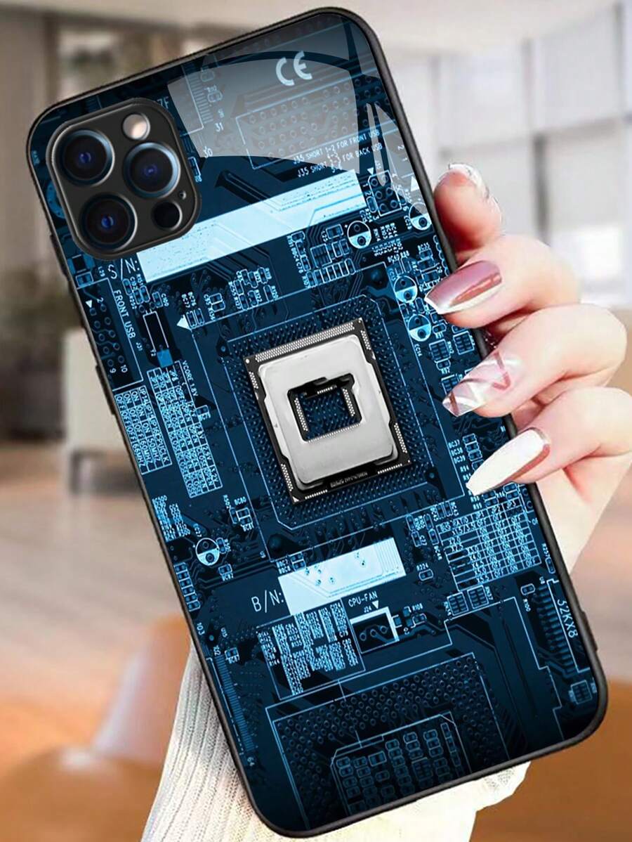 Anti-scratch Hard Glass Phone Case - Multicolor - View 1