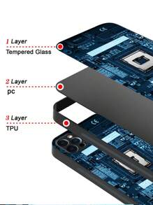 Anti-scratch Hard Glass Phone Case - Multicolor - View 3