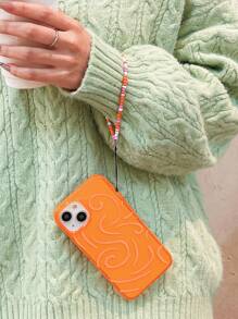 Capas de telefone listrado fluorescente laranja anti-queda com corda