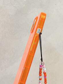 Capas de telefone listrado fluorescente laranja anti-queda com corda