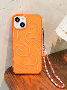 Capas de telefone listrado fluorescente laranja anti-queda com corda