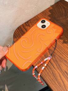 Capas de telefone listrado fluorescente laranja anti-queda com corda