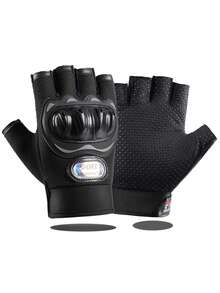 1 đôi Nửa Ngón tay Đi xe máy Ngoài trời Thể thao Găng tay Với Thiết kế vỏ - Xám - Xem 3