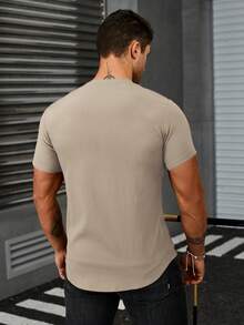 Manfinity Homme Men Solid Button Up Shirt - Khaki - View 3