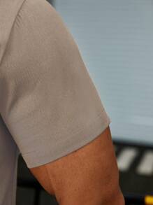 Manfinity Homme Men Solid Button Up Shirt - Khaki - View 4