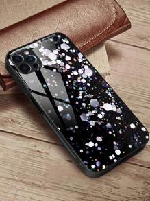 Black Sparkle Glass Phone Case - Black - View 2