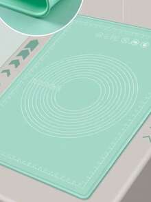 1pc Silicone Baking Mat, Simple Green Pastry Baking Mat For Kitchen - Mint Green - View 1