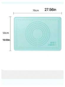 1pc Silicone Baking Mat, Simple Green Pastry Baking Mat For Kitchen - Mint Green - View 2