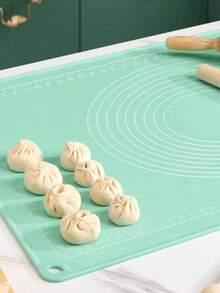 1pc Silicone Baking Mat, Simple Green Pastry Baking Mat For Kitchen - Mint Green - View 3
