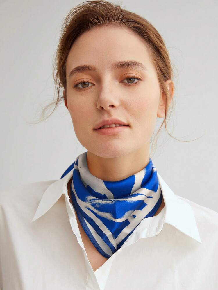 Mujer 1 pieza Pañuelo 100% sedoso con estampado moda para diariamente