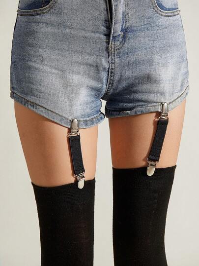 2 pezzi Cintura Reggicalze Minimalista e Casual per Donne, per la vita quotidiana e Ognissanti