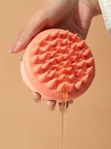 SHEIN Basic living 1pc Scalp Massager Shampoo Scrubber With Soft Silicone Bristles For Hair Home Bathroom Decor Summer