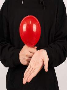 50 cái/bộ Bong Bóng Cao Su 5 Inch, Bóng Trang Trí Màu Trơn Cho Bữa Tiệc - Đỏ - Xem 3