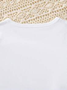 女孩卡通圖案T恤和百褶半身裙 - 黑與白 - 查看 5