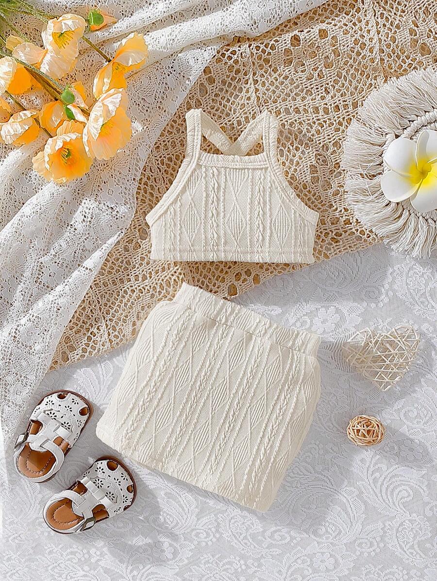 Baby Solid Cami Top & Skirt - Khaki - View 1