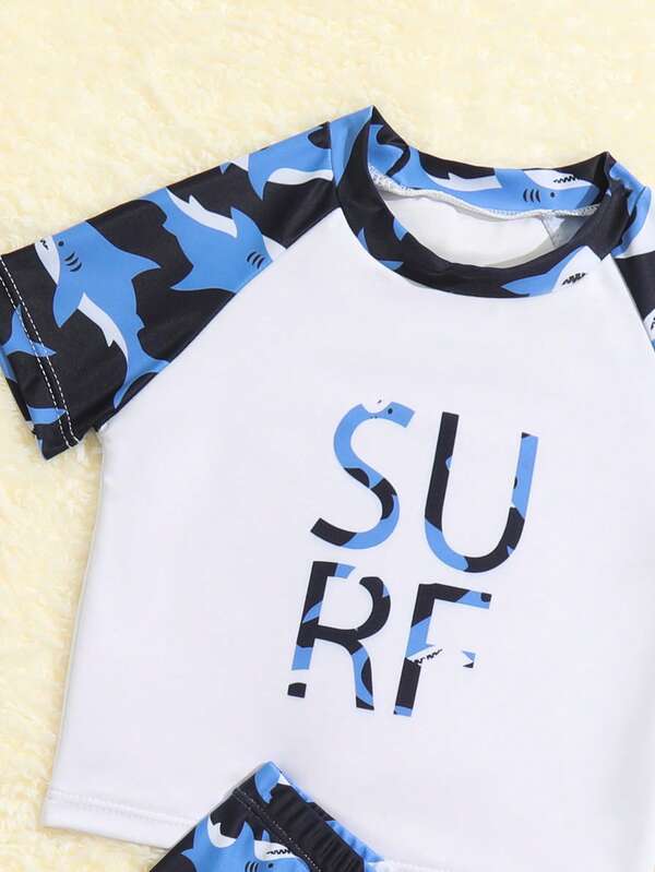 Baby Boy Shark Print Beach Swimsuit SHEIN USA