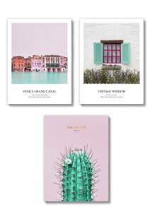 3pcs/set Polyester Unframed Painting, Landscape Pattern Wall Art Painting For Home Wall Decor
