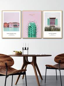 3pcs/set Polyester Unframed Painting, Landscape Pattern Wall Art Painting For Home Wall Decor