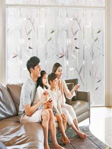 1入組PVC窗戶極簡竹紋裝飾膜 - 白色 - 查看 6