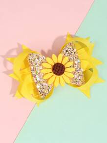 Bé Gái Tập Đi Hoa Hướng Dương & Nơ Trang Trí Kẹp Tóc Cá Sấu Dễ Thương Để Trang Trí Tóc - Nhiều màu - Xem 1