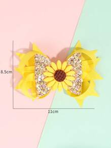 Bé Gái Tập Đi Hoa Hướng Dương & Nơ Trang Trí Kẹp Tóc Cá Sấu Dễ Thương Để Trang Trí Tóc - Nhiều màu - Xem 4