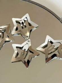 32入組女士星形設計防滑時尚髮夾適用於頭髮裝飾用品 - 銀色 - 查看 2