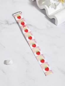 1pc Kids Strawberry Pattern Plastic Strap Cute Digital Watch, For Daily Life - Multicolor - View 2