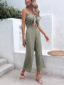 SHEIN Frenchy Tie Front Cami Jumpsuit