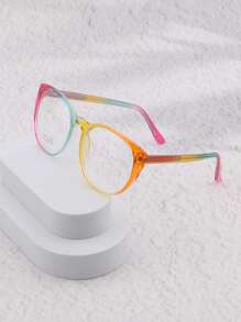 1 对女士渐变色猫眼镜框时尚眼镜，适合日常生活 - 彩色 - 查看 5