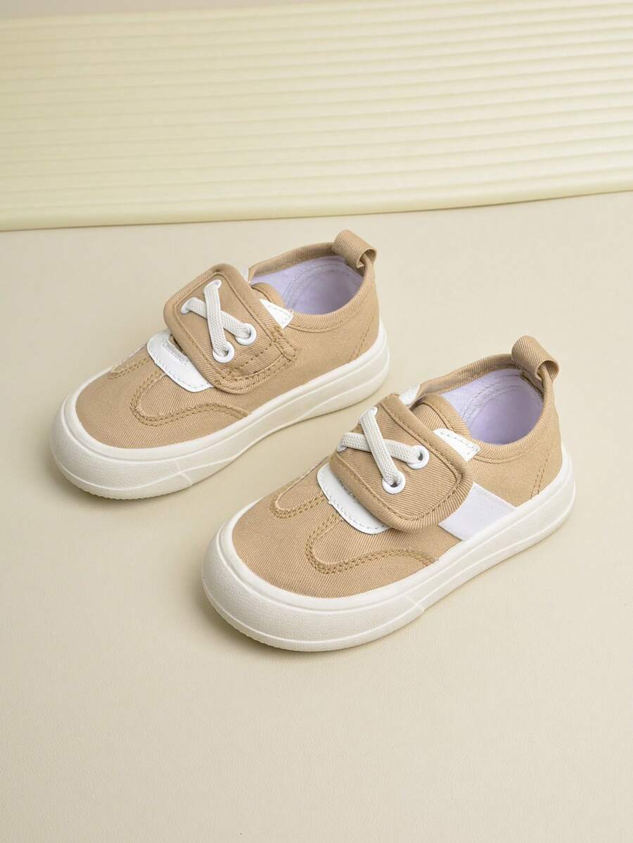 男孩交叉魔術貼運動戶外帆布鞋 - 卡其色 - 查看 1