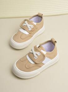 男孩交叉魔術貼運動戶外帆布鞋 - 卡其色 - 查看 2