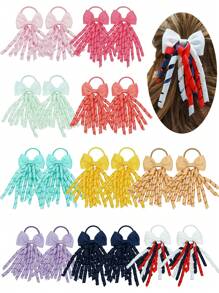 20入組小女童蝴蝶結裝飾可愛髮圈適用於頭髮裝飾用品