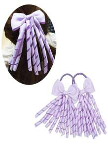 20入組小女童蝴蝶結裝飾可愛髮圈適用於頭髮裝飾用品