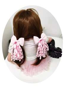 20入組小女童蝴蝶結裝飾可愛髮圈適用於頭髮裝飾用品