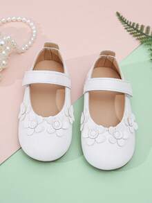 女孩花朵裝飾甜美風和可愛戶外瑪麗珍鞋