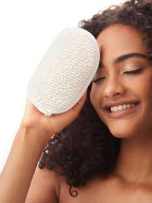 1pc Exfoliating Bath Loofah Pad Body Scrubber For Shower Spa Massage Home Bathroom Decor - Beige - View 10