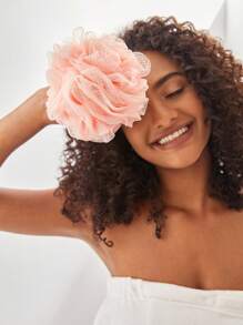 SHEIN 1 件升级版 50 克沐浴沐浴丝瓜络海绵球沐浴露擦洗器家居浴室装饰 - 粉色 - 查看 7