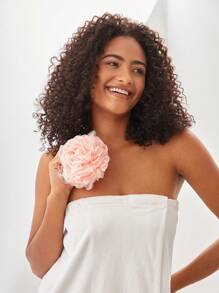 SHEIN 1 件升级版 50 克沐浴沐浴丝瓜络海绵球沐浴露擦洗器家居浴室装饰 - 粉色 - 查看 8