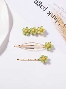 3 piezas Horquilla con diseño de flor - Multicolor - Ver 1