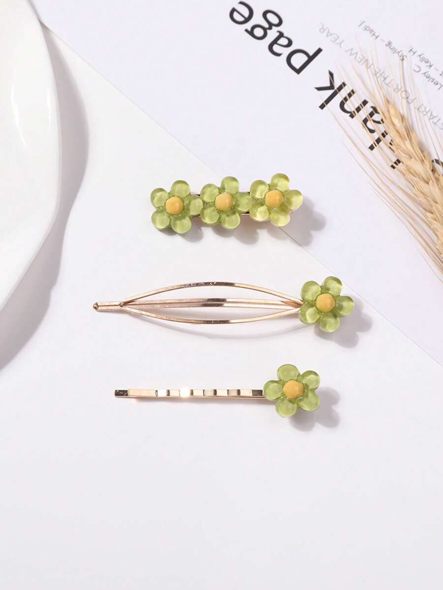 3 piezas Horquilla con diseño de flor - Multicolor - Ver 1