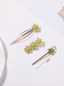 3 piezas Horquilla con diseño de flor - Multicolor - Ver 3